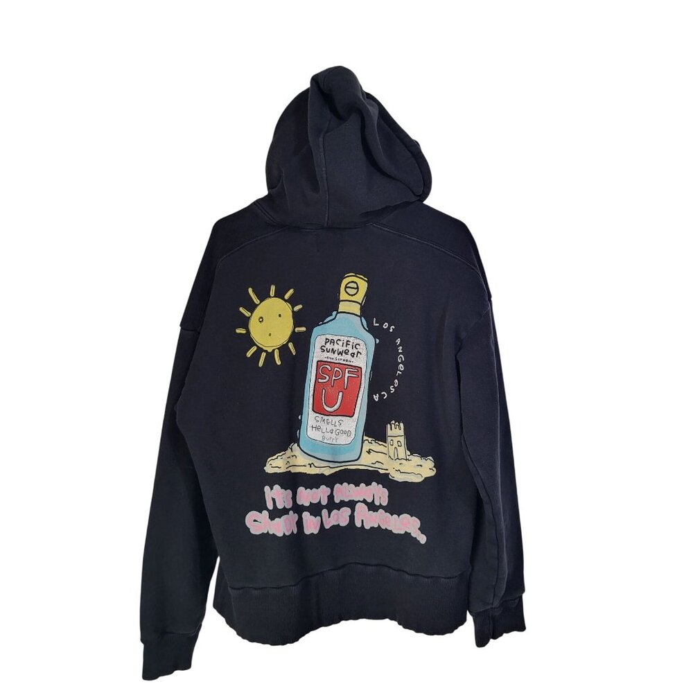 PACSUN Mens Small Always Shady Hoodie Pullover Sweatshirt Black Retro y2k style - Picture 2 of 7